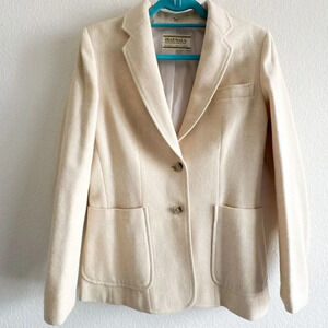 Vintage Made In Japan Ivory Cream Wool Blend Blazer marked 9/10 fits S/M